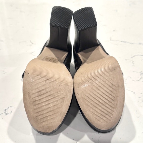 Aldo Black Genuine Leather High Block Heel Disco Ankle Boots NWOT - Picture 11 of 13